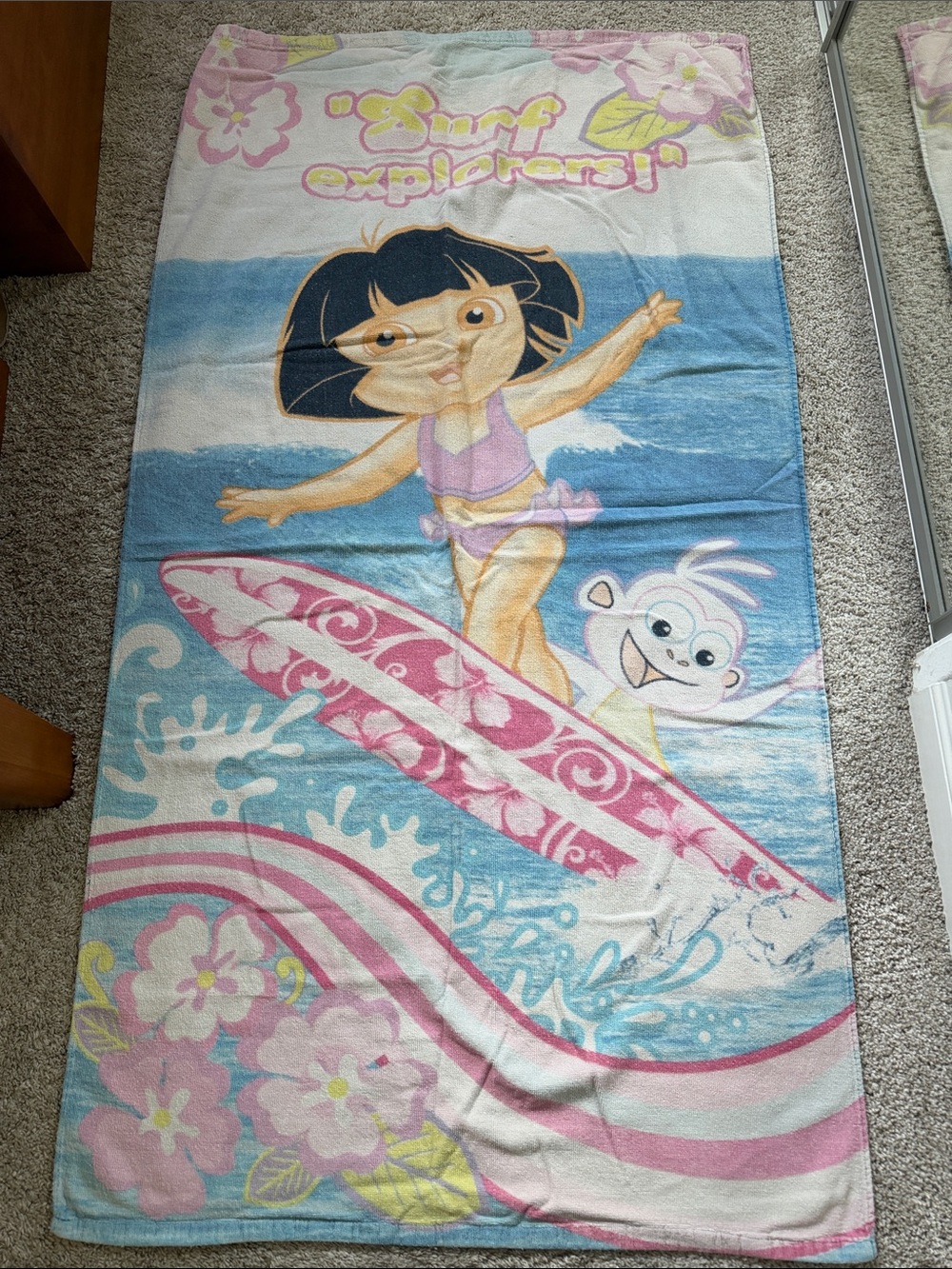 Dora the Explorer Surf Kids Beach Towel - Pink & Blue